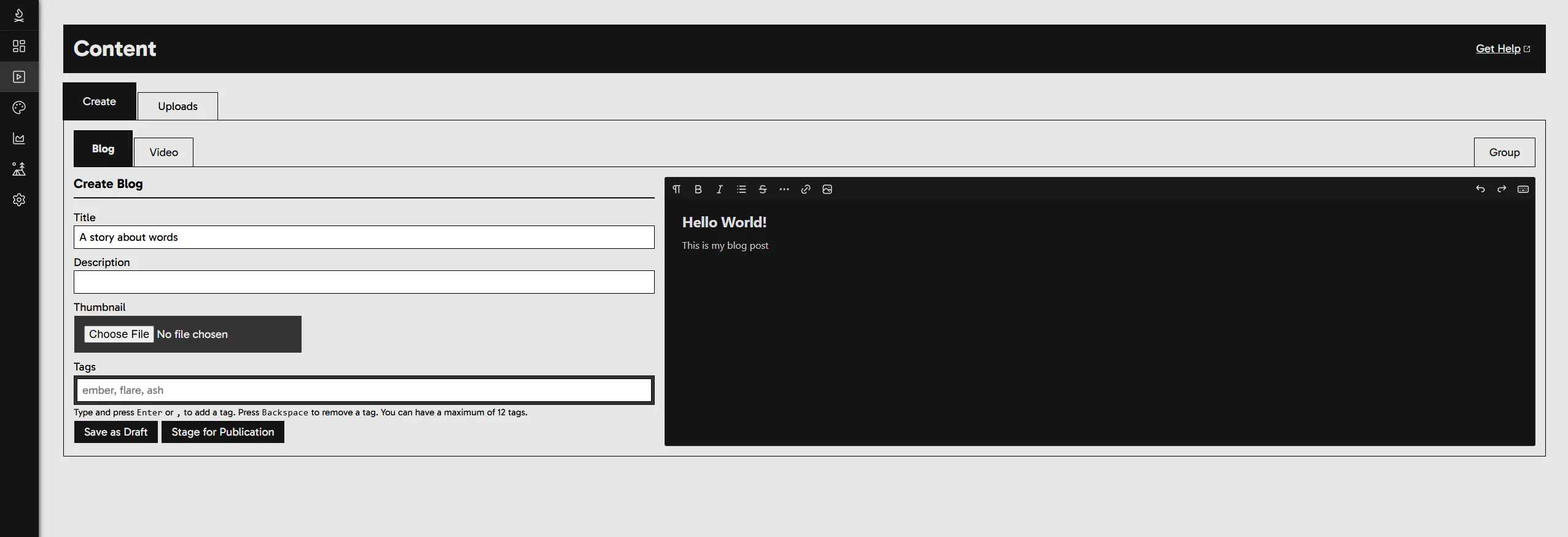 Preview of EmberForgery's home page